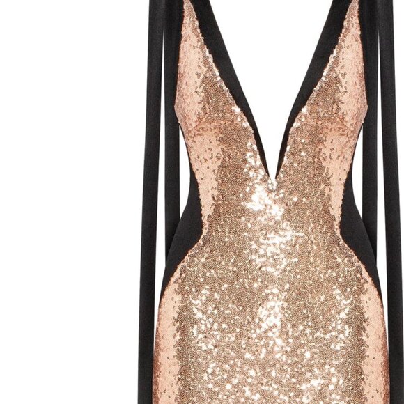 Milla, itsmilla bizzare fully sequined tie-straps gold maxi dress, Smoky Quartz - Picture 6 of 12